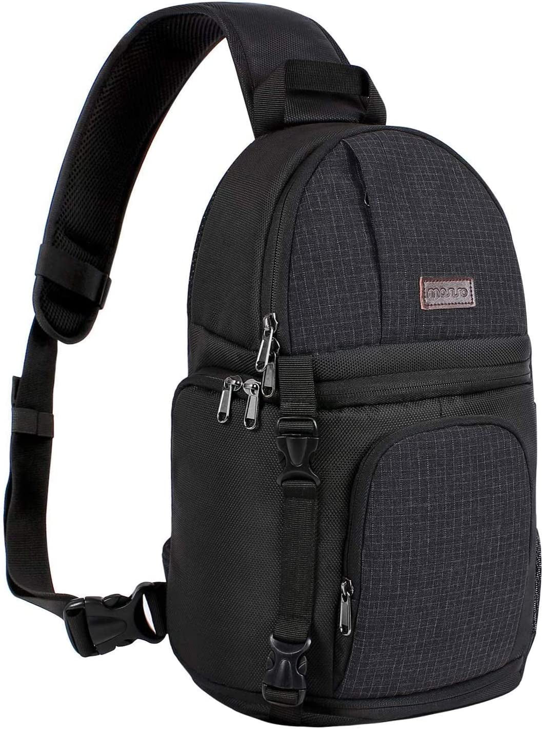 Camera Sling Bag, Dslr/Slr/Mirrorless Camera Case Shockproof Photography Camera Backpack with Tripod Holder & Removable Modular Inserts Compatible with Canon/Nikon/Sony/Fuji, Black