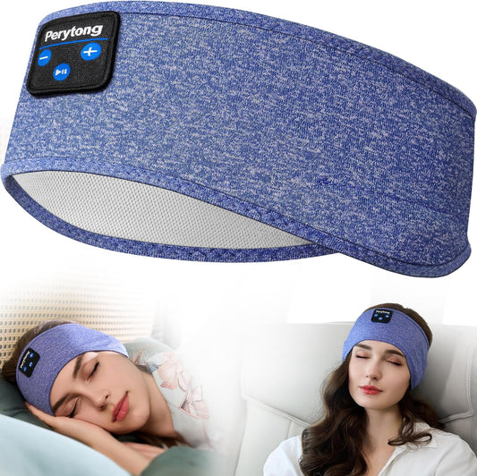 Sleep Headphones Wireless, Bluetooth Sports Headband Headphones with Ultra-Thin HD Stereo Speakers Perfect for Sleeping,Workout,Jogging,Yoga,Insomnia, Air Travel, Meditation (Skyblue)